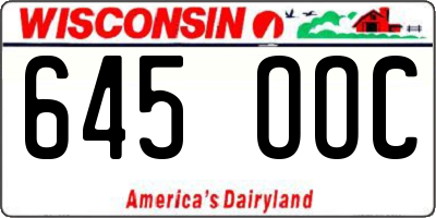 WI license plate 645OOC