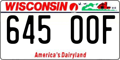 WI license plate 645OOF
