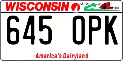 WI license plate 645OPK