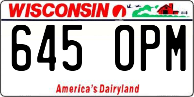 WI license plate 645OPM