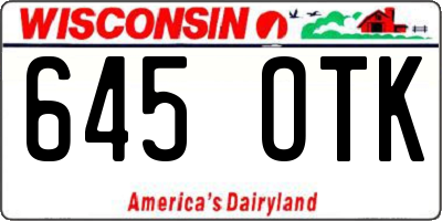 WI license plate 645OTK