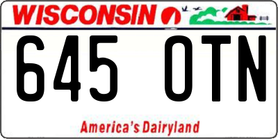 WI license plate 645OTN