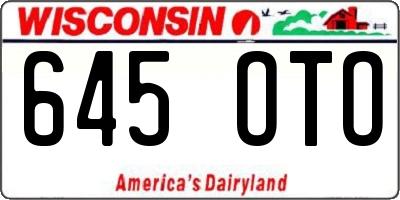 WI license plate 645OTO