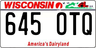 WI license plate 645OTQ