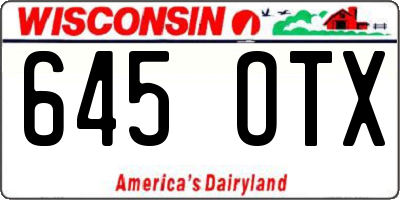 WI license plate 645OTX