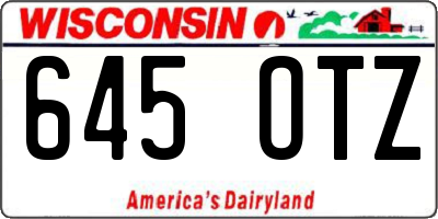 WI license plate 645OTZ