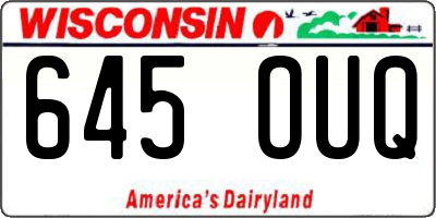 WI license plate 645OUQ
