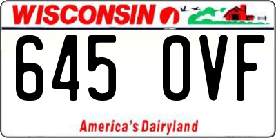WI license plate 645OVF