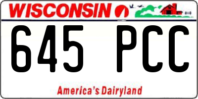 WI license plate 645PCC