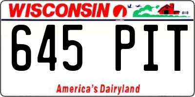 WI license plate 645PIT