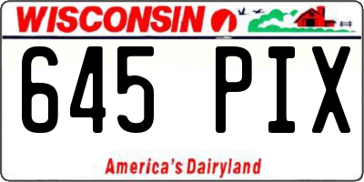 WI license plate 645PIX