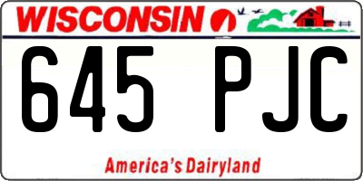 WI license plate 645PJC