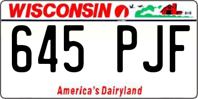 WI license plate 645PJF