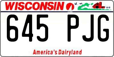 WI license plate 645PJG