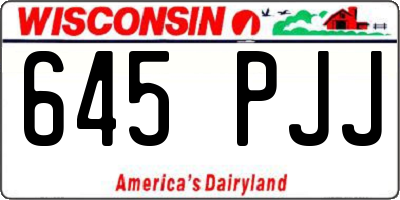 WI license plate 645PJJ