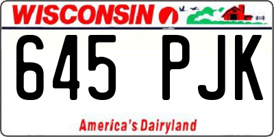 WI license plate 645PJK