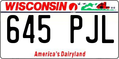 WI license plate 645PJL