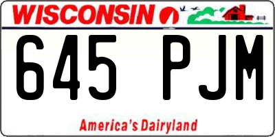 WI license plate 645PJM