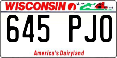 WI license plate 645PJO
