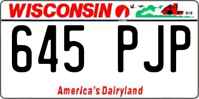 WI license plate 645PJP