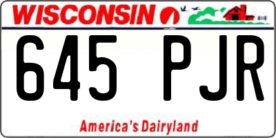 WI license plate 645PJR