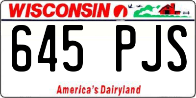 WI license plate 645PJS