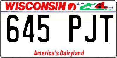WI license plate 645PJT