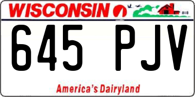 WI license plate 645PJV