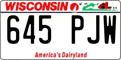 WI license plate 645PJW