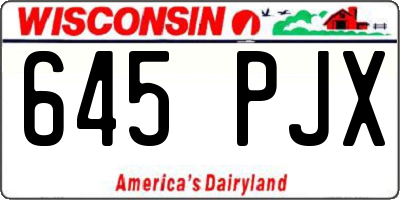 WI license plate 645PJX