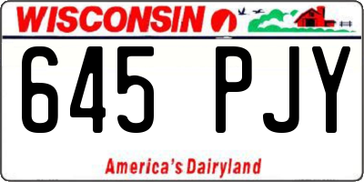 WI license plate 645PJY