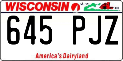 WI license plate 645PJZ
