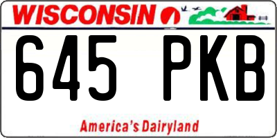 WI license plate 645PKB