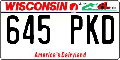 WI license plate 645PKD