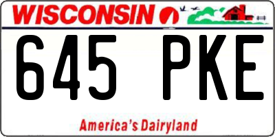 WI license plate 645PKE