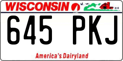 WI license plate 645PKJ