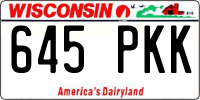 WI license plate 645PKK