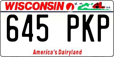 WI license plate 645PKP