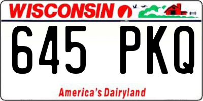 WI license plate 645PKQ