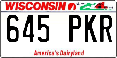 WI license plate 645PKR