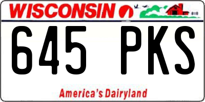 WI license plate 645PKS