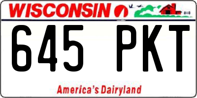 WI license plate 645PKT