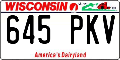 WI license plate 645PKV