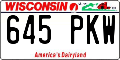 WI license plate 645PKW