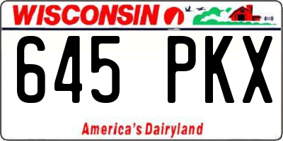 WI license plate 645PKX