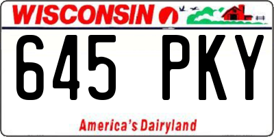 WI license plate 645PKY
