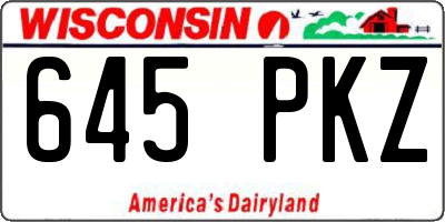 WI license plate 645PKZ
