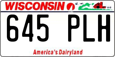 WI license plate 645PLH