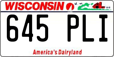 WI license plate 645PLI