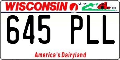 WI license plate 645PLL